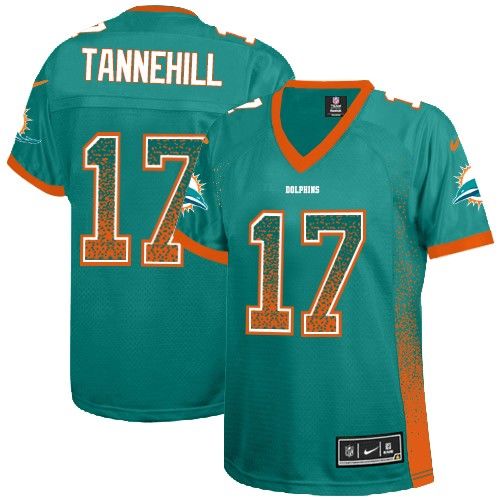 Women's Elite Ryan Tannehill Nike Jersey Aqua Green - #17 Drift Fashion NFL Miami Dolphins